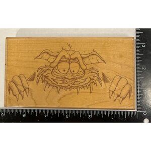 Vintage 1993 Monster Wood Mounted Rubber Stamp By Stamp Oasis 3161 HAlloween